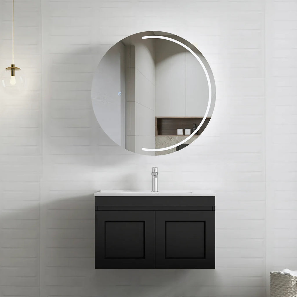 SATIN BLACK HAMPTON MARK II 750MM WALL HUNG VANITY