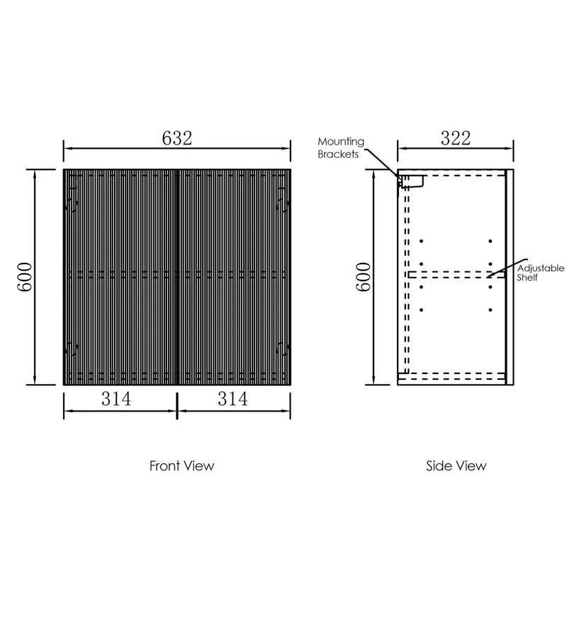 Bondi White Laundry Kit 1305x600x2100 (Set-B) - FIL Kitchen Bathroom