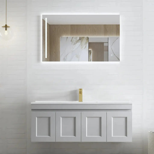 SATIN LIGHT GREY HAMPTON MARK II 1200MM WALL HUNG VANITY FIL Kitchen Bathroom