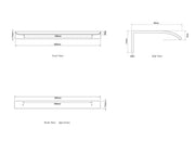 Hampshire Satin White Double Bowl Wall Huang Curve Vanity 1500mm otti
