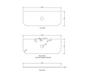 Bondi Pure White Above Counter Vanity Top 600mm/750mm/900mm/1200mm - FIL Kitchen Bathroom