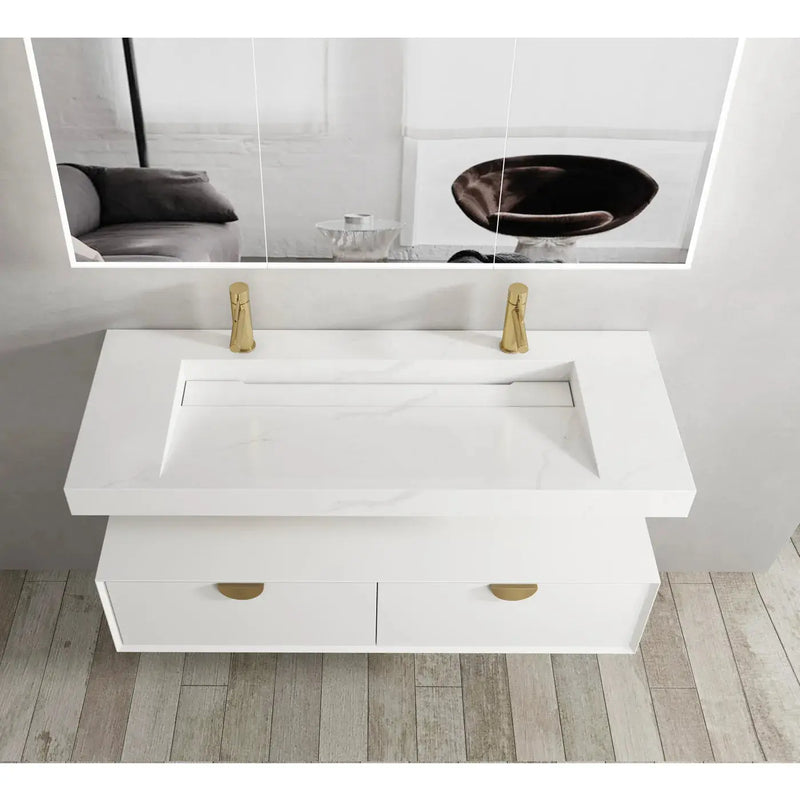 MOONLIGHT 1200X460X80MM SOLID SURFACE TOP WALL HUNG BASIN FIL Kitchen Bathroom