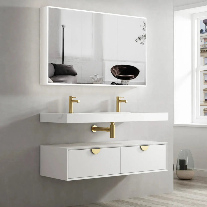 MOONLIGHT 1200X460X80MM SOLID SURFACE TOP WALL HUNG BASIN FIL Kitchen Bathroom