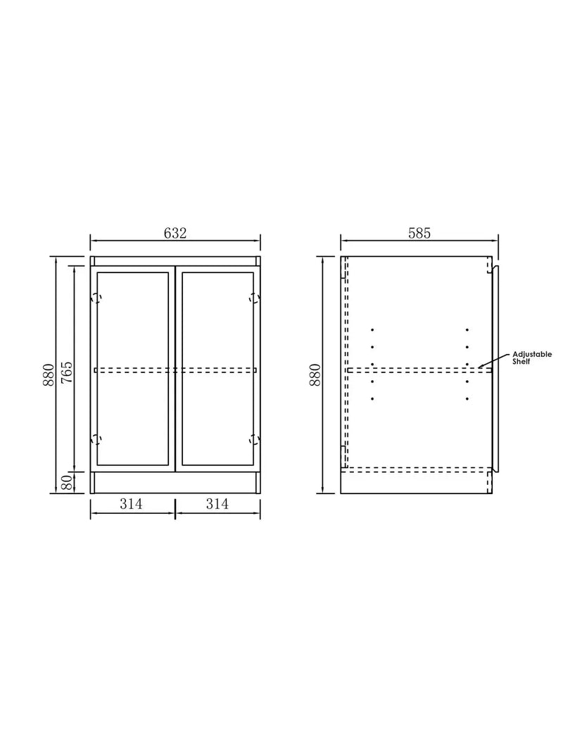 Hampshire Matte White Mini Laundry Cabinet 650mm otti