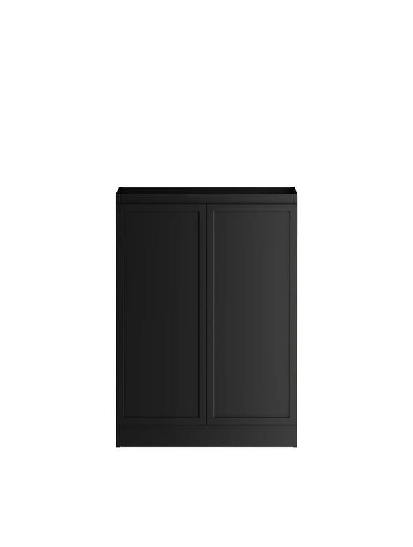 Hampshire Matte Black Base Laundry Cabinet with Stone Top and Sink 1300x600x900mm