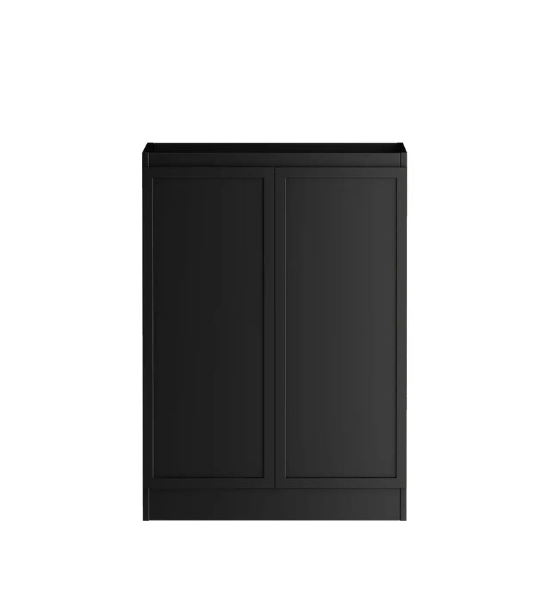 Hampshire Matte Black Base Laundry Cabinet with Stone Top and Sink 1060x600x900mm otti