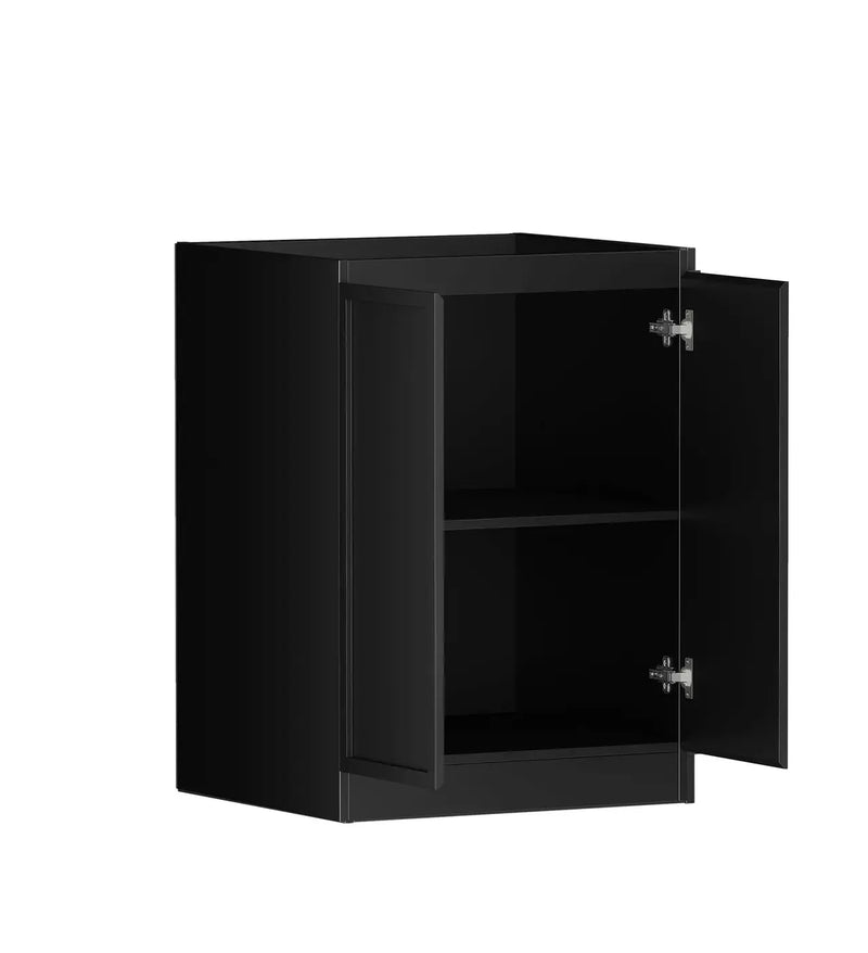 Hampshire Matte Black Base Laundry Cabinet with Stone Top and Sink 1060x600x900mm otti