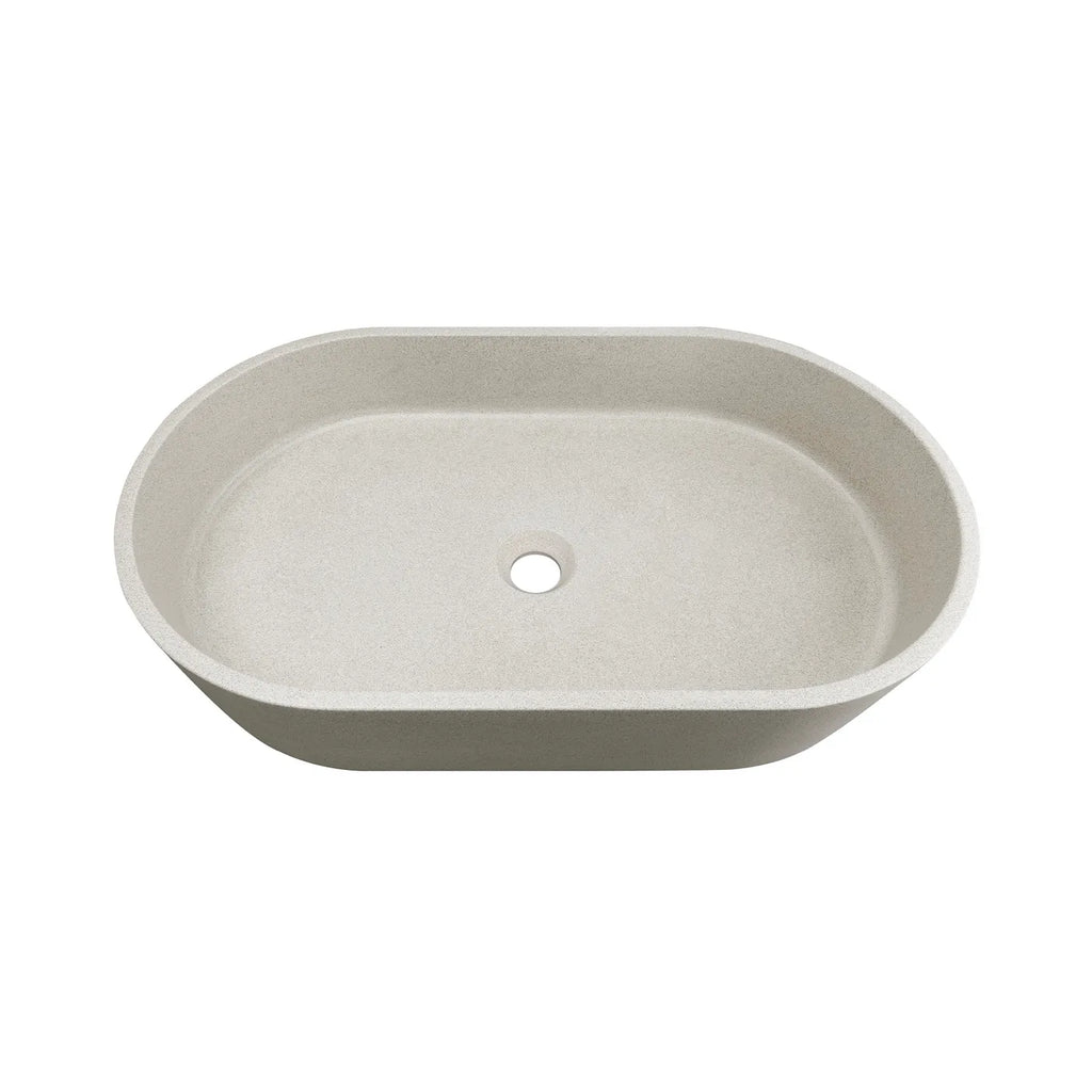 Clayton Oval Concrete Sand Above Counter Basin  600x350x120mm