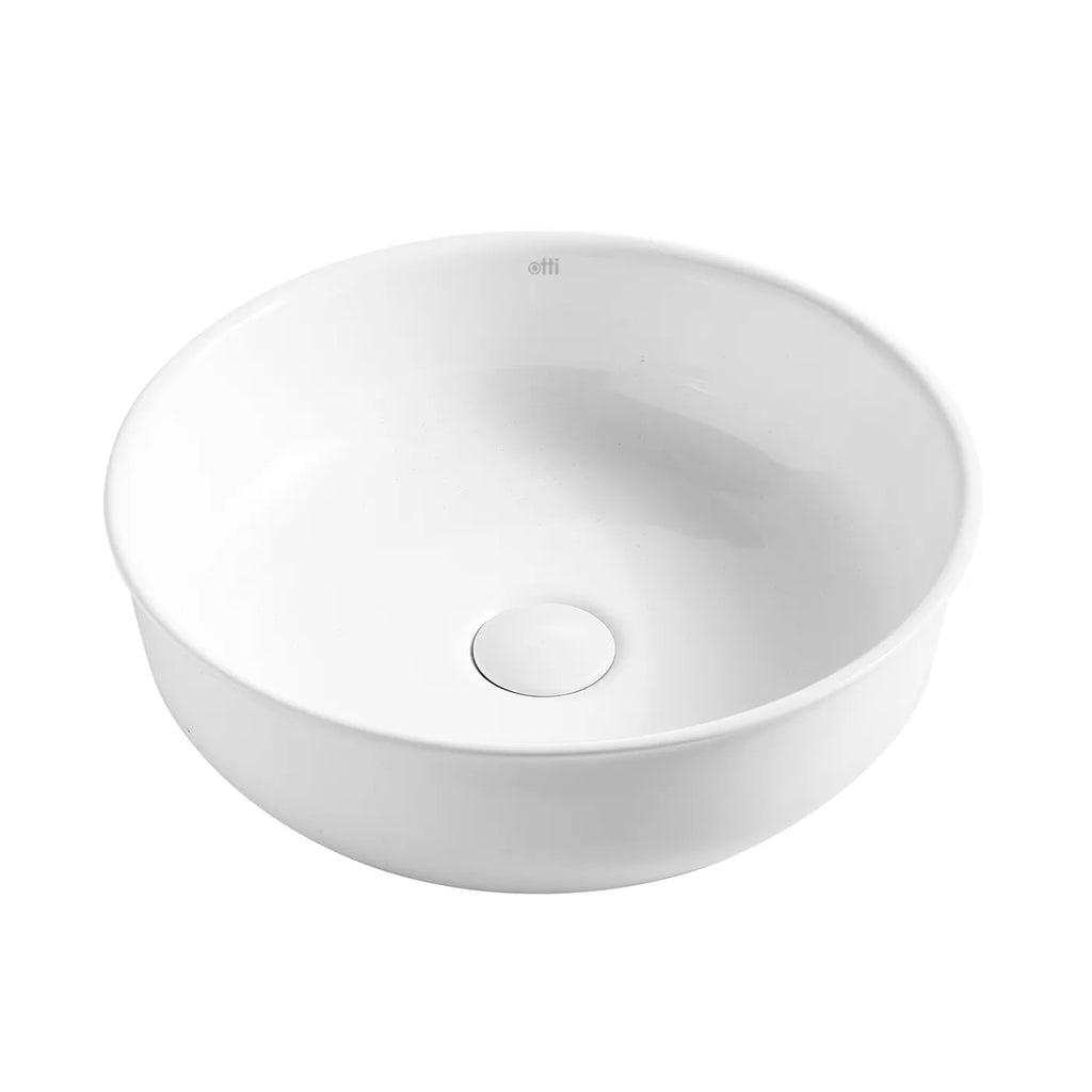 Bronte Round Above Counter Basin Gloss White/Matte White 360x360x130mm