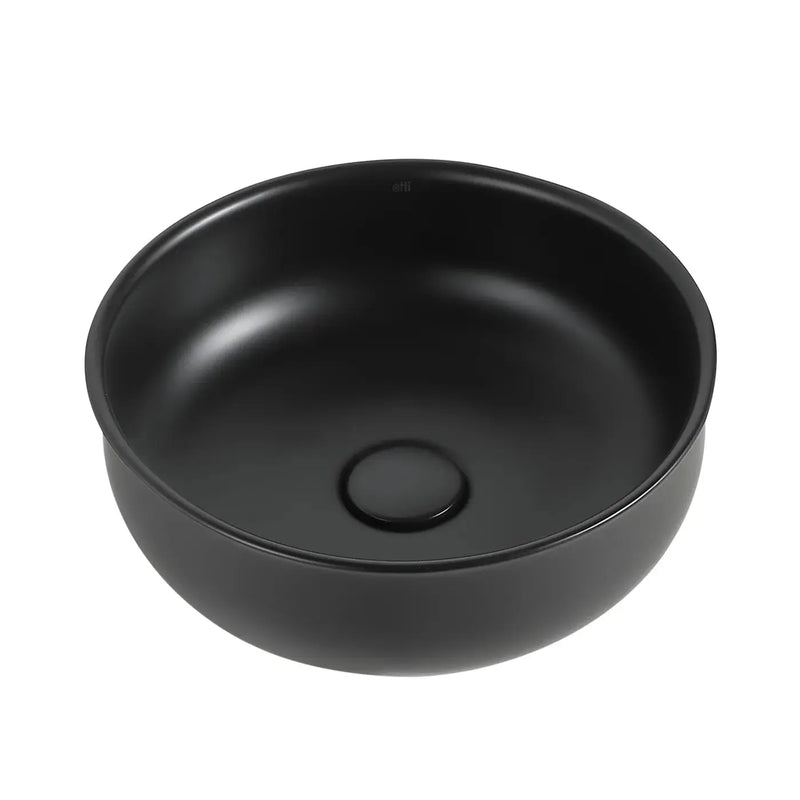 Bronte Round Above Counter Basin Matte Black 360x360x130mm - FIL Kitchen Bathroom