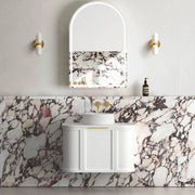 Hampshire Satin White Wall Huang Curve Vanity 750mm otti