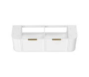 Hampshire Satin White Double Bowl Wall Huang Curve Vanity 1500mm otti