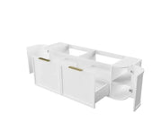 Hampshire Satin White Double Bowl Wall Huang Curve Vanity 1500mm otti