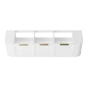 Hampshire Satin Double Bowl White Wall Huang Curve Vanity 1800mm otti