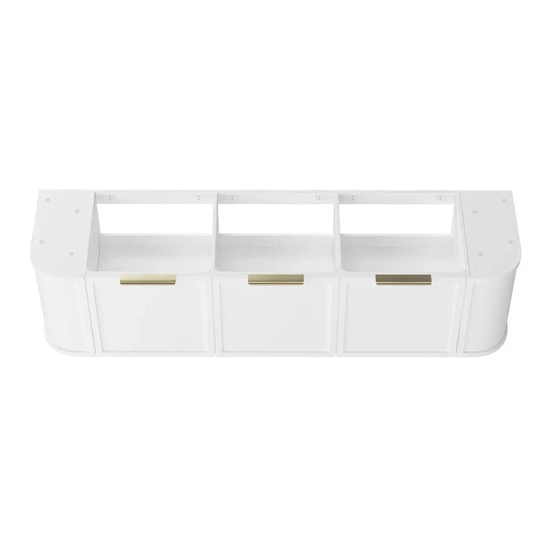 Hampshire Satin Double Bowl White Wall Huang Curve Vanity 1800mm otti