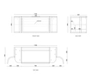 Hampshire Satin Black Wall Huang Curve Vanity 1200mm otti