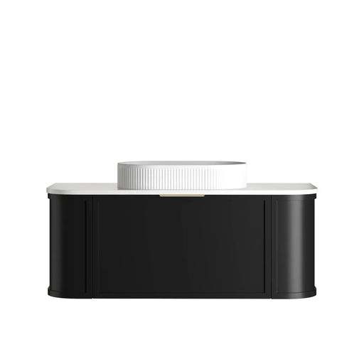 Hampshire Satin Black Wall Huang Curve Vanity 1200mm otti