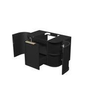 Hampshire Satin Black Wall Huang Curve Vanity 750mm otti
