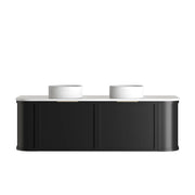 Hampshire Satin Black Wall Huang Curve Vanity 1500mm otti