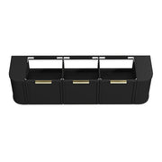 Hampshire Matte Black Double Bowl Wall Huang Curve Vanity 1800mm FIL Kitchen Bathroom