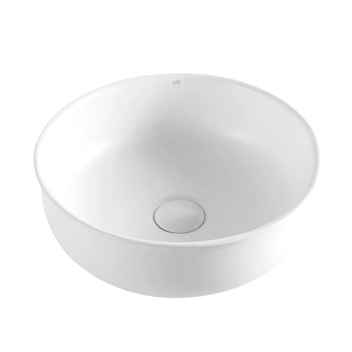 Bronte Round Above Counter Basin Gloss/Matte White 390x390x130mm - FIL Kitchen Bathroom