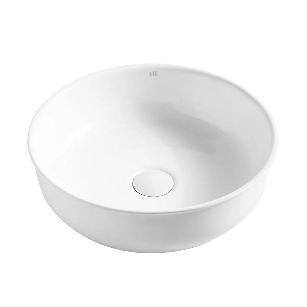 Bronte Round Above Counter Basin Gloss/Matte White 390x390x130mm