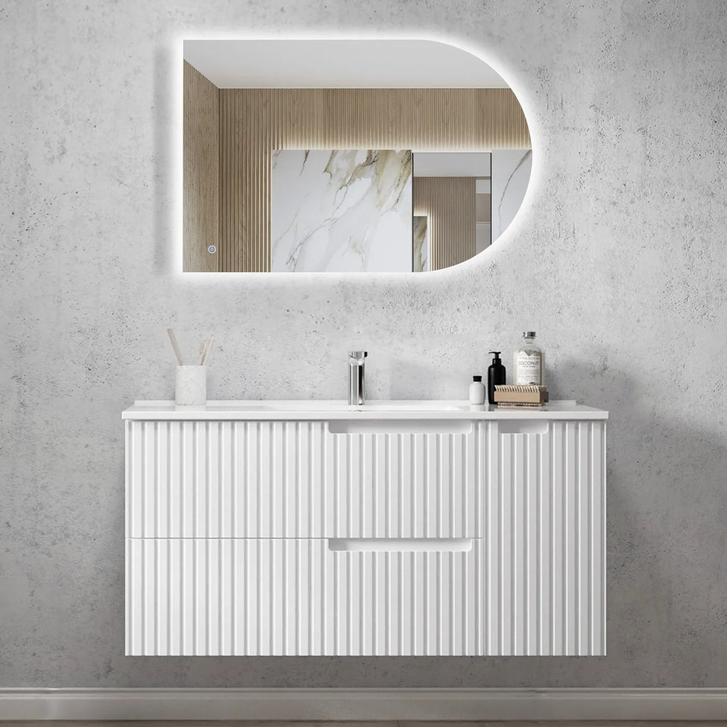 SATIN WHITE NOOSA 1200MM WALL HUNG VANITY