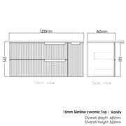 SATIN WHITE NOOSA 1200MM WALL HUNG VANITY FIL Kitchen Bathroom