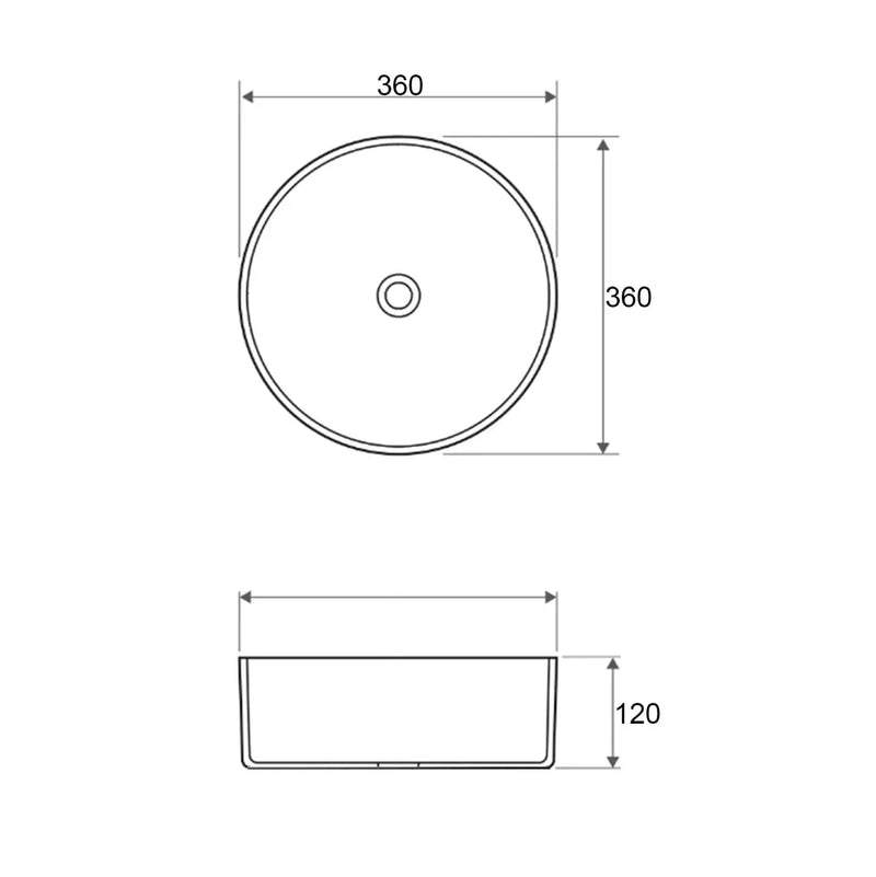 Radius Round Above Counter Basin Matte Brown/Gun Metal 360x360x115mm - FIL Kitchen Bathroom