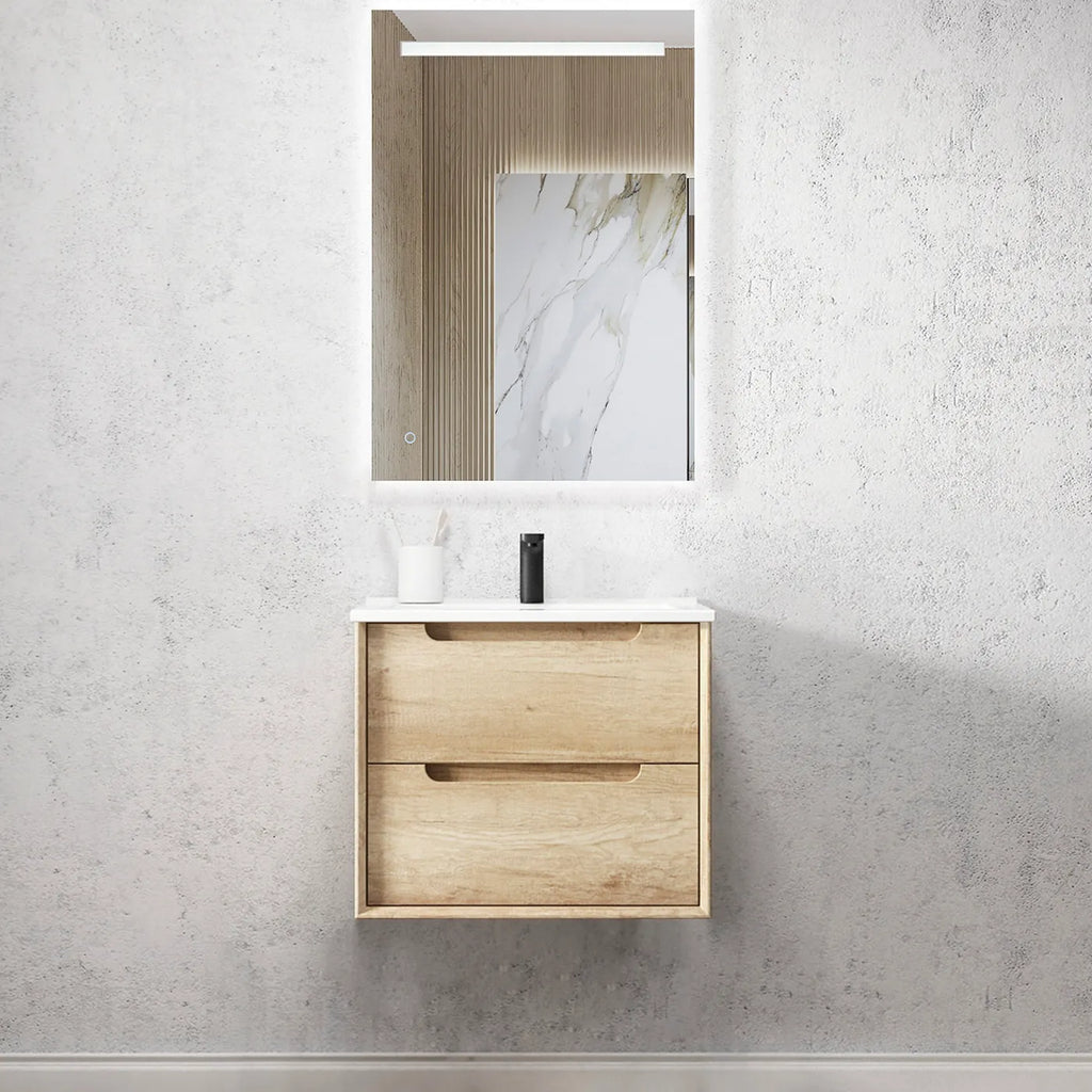 NATURAL OAK BYRON 600MM WALL HUNG VANITY