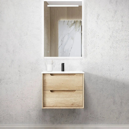 NATURAL OAK BYRON 600MM WALL HUNG VANITY FIL Kitchen Bathroom