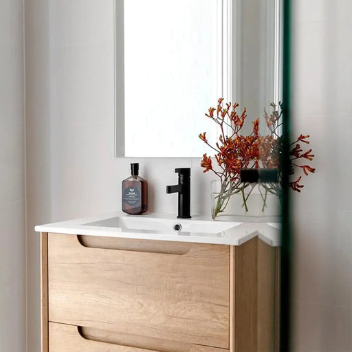 NATURAL OAK BYRON 750MM WALL HUNG VANITY FIL Kitchen Bathroom