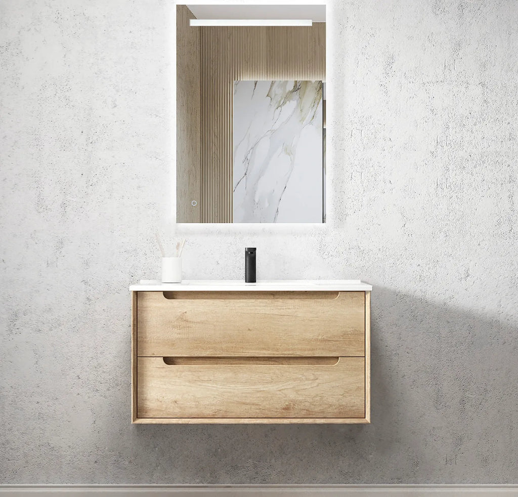 NATURAL OAK BYRON 900MM WALL HUNG VANITY