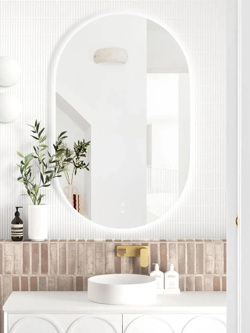 LED Noosa Frameless Mirror 900(H)x600(W) - FIL Kitchen Bathroom