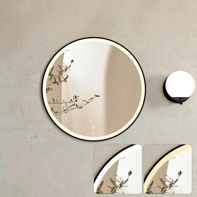 LED Bondi Metal Frame Mirror Brushed Gold/Matte Black/Matte White 800mm - FIL Kitchen Bathroom