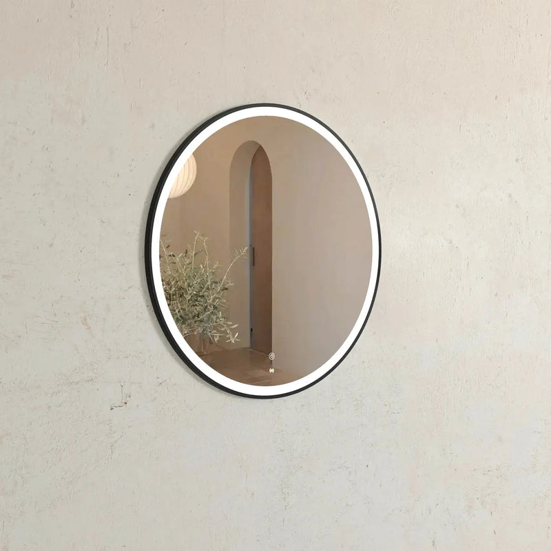 LED Bondi Metal Frame Mirror Brushed Gold/Matte Black/Matte White 800mm - FIL Kitchen Bathroom