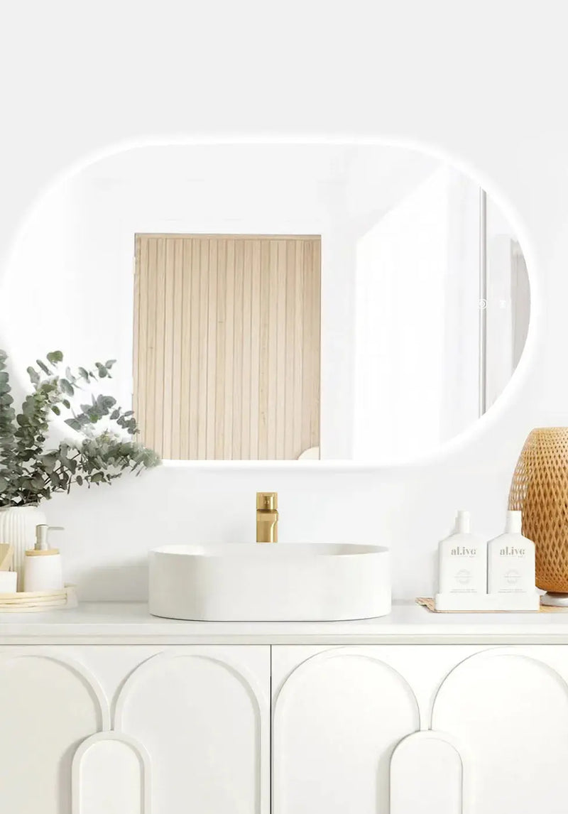 LED Noosa 1500(W)x750(H) Frameless Tuffi Mirror - Install Horizontal or Vertical - FIL Kitchen Bathroom