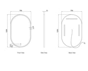 LED Noosa Frame Mirror Gold Metal 1200(W)x750(H) - FIL Kitchen Bathroom