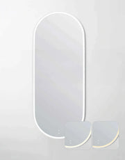 LED Noosa White Metal Frame Mirror 1800(W)x750(H) - FIL Kitchen Bathroom