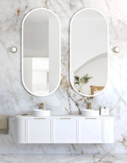 LED Noosa White Metal Frame Mirror 1800(W)x750(H) - FIL Kitchen Bathroom