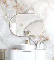 LED Noosa Gold Metal Frame Mirror  900(H)x600(W) - FIL Kitchen Bathroom