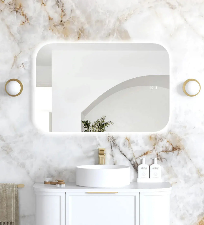 LED Newport Frameless Mirror 900(H)x600(W) - FIL Kitchen Bathroom