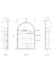 LED Archie Black Oak Shaving Cabinet  900(H)x600(W)mm - FIL Kitchen Bathroom