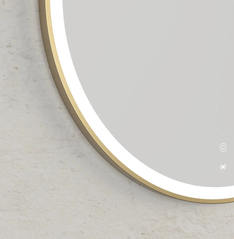 LED Bondi Metal Frame Mirror Brushed Gold/Matte Black/Matte White 800mm - FIL Kitchen Bathroom