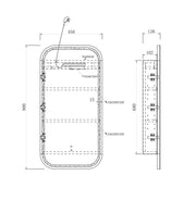 LED Newport Black Oak Shaving Cabinet  900(H)x450(W) - FIL Kitchen Bathroom