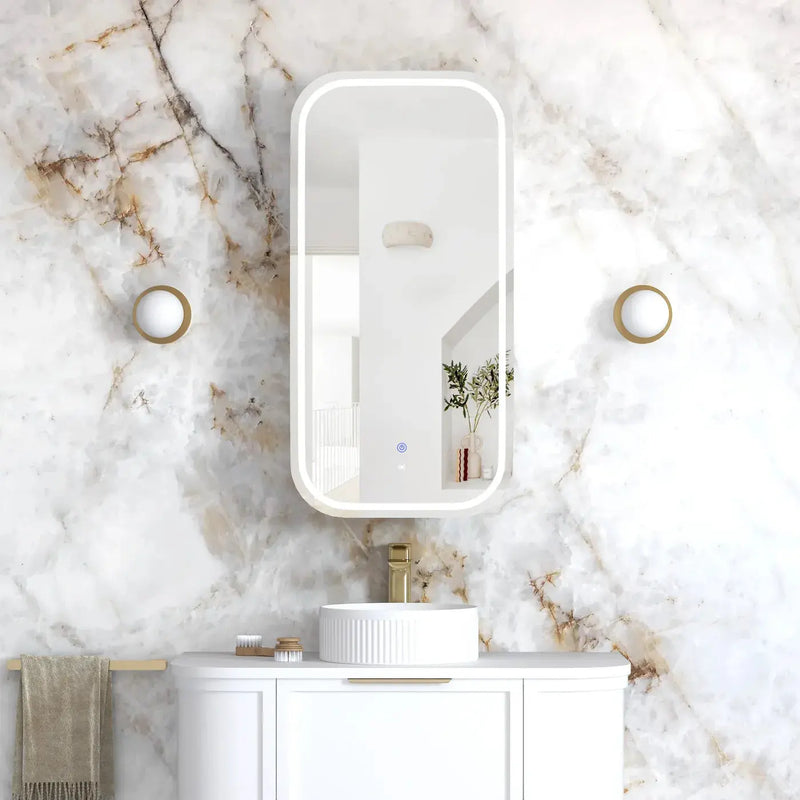 LED Newport White Shaving Cabinet 900(H)x450(W) - FIL Kitchen Bathroom