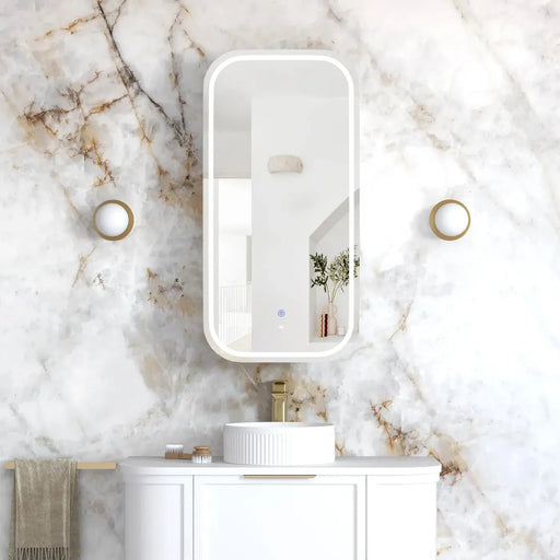 LED Newport White Shaving Cabinet 900(H)x450(W) - FIL Kitchen Bathroom