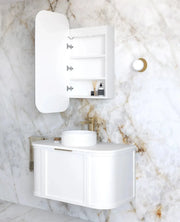 LED Newport White Shaving Cabinet 900(H)x450(W) - FIL Kitchen Bathroom