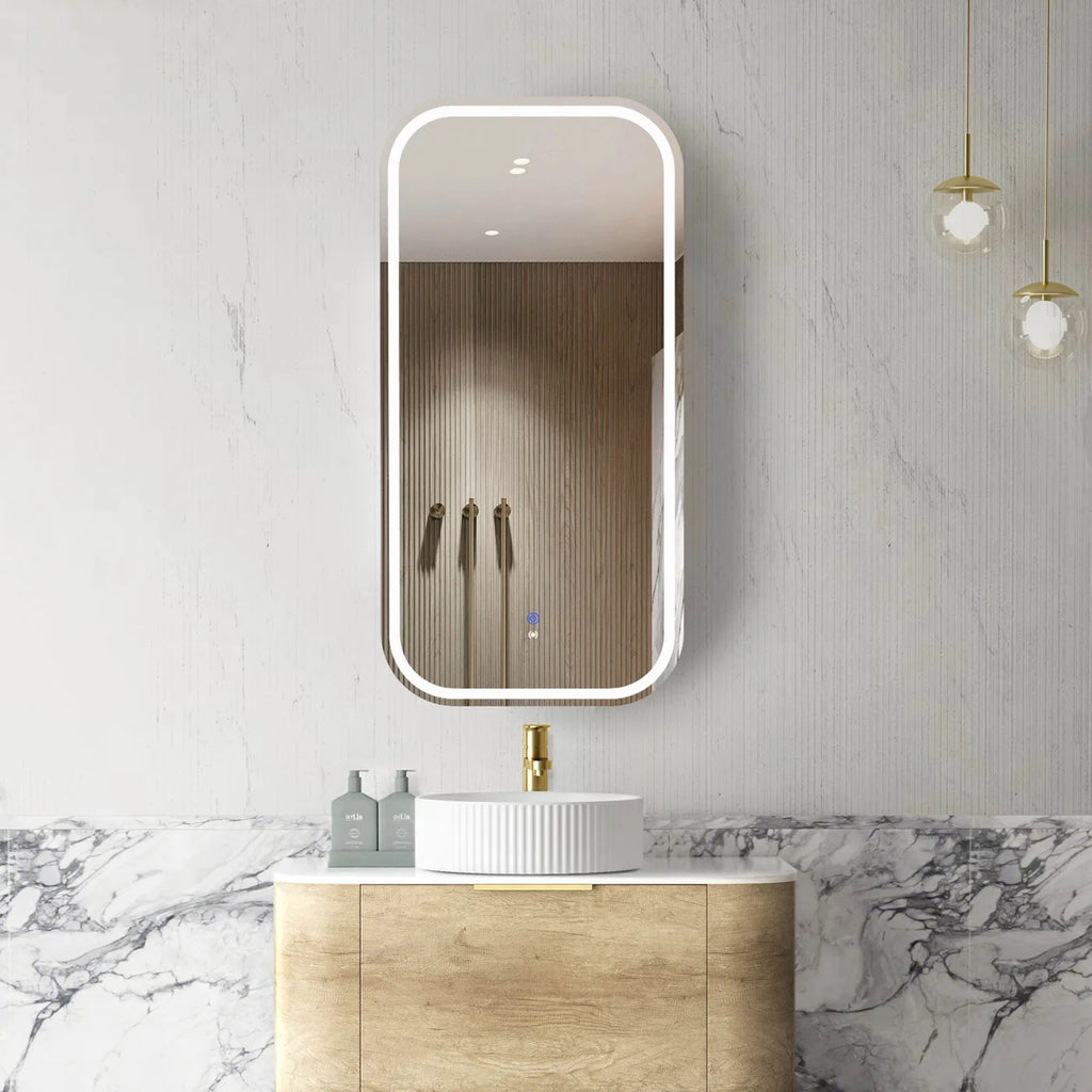 LED Newport Natural Oak Shaving Cabinet 900(H)x450(W)