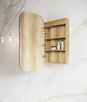 LED Newport Natural Oak Shaving Cabinet 900(H)x450(W) - FIL Kitchen Bathroom